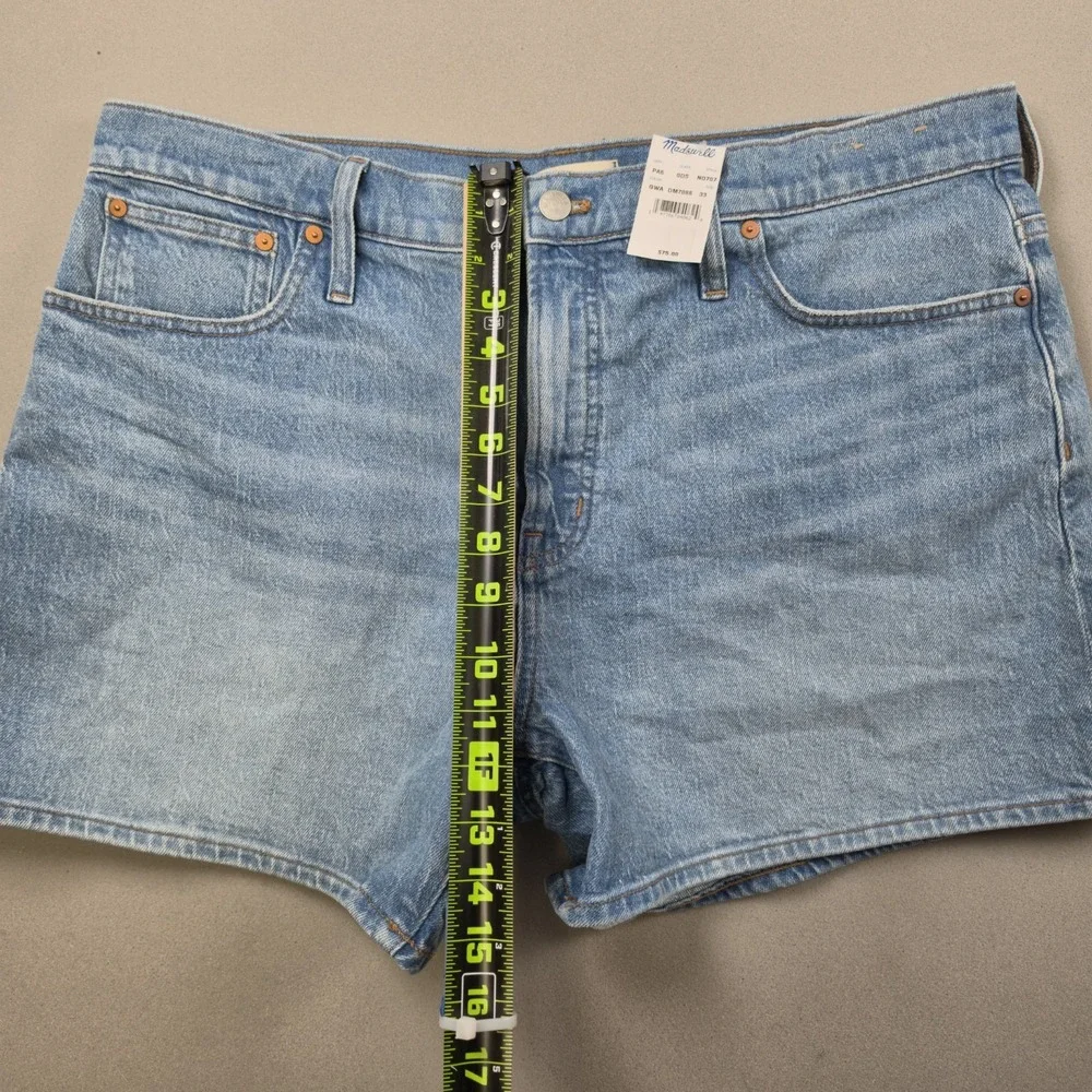 Madewell Perfect Mid-Length Jean Shorts Womens Size 33 Light Wash Denim NWT $75